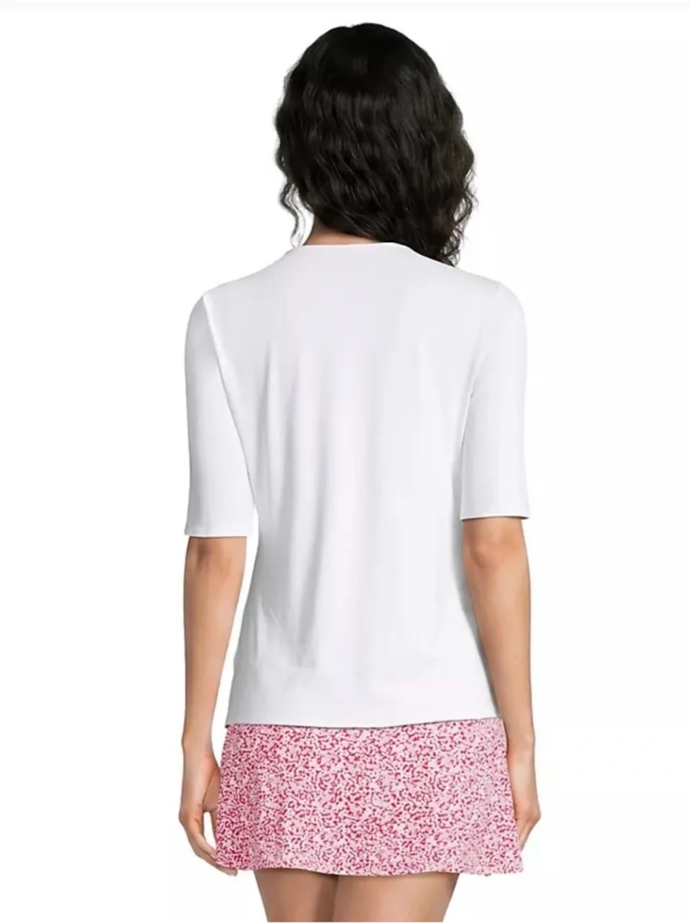 Lands' End Swim Tee Rash Guard UPF 50 in White Size - M/L or 10-12  **NWOT**